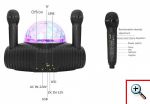 Bluetooth Φορητό Ηχοσύστημα Karaoke με 2 Ασύρματα Μικρόφωνα, Disco Crystal & USB/SD Player - 20W Μαύρο SDRD SD-308