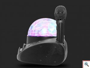 Bluetooth Φορητό Ηχοσύστημα Karaoke με 2 Ασύρματα Μικρόφωνα, Disco Crystal & USB/SD Player - 20W Μαύρο SDRD SD-308