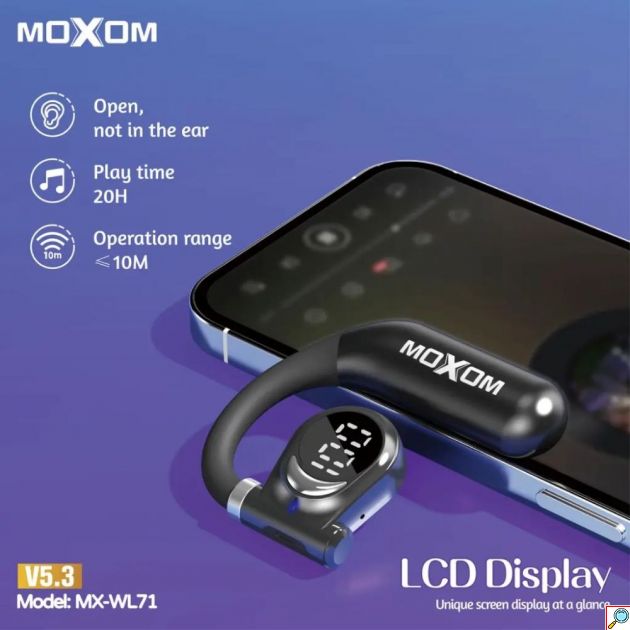 Ασύρματο Bluetooth Handsfree - Air Conduction, 20H αυτονομία και οθόνη LCD