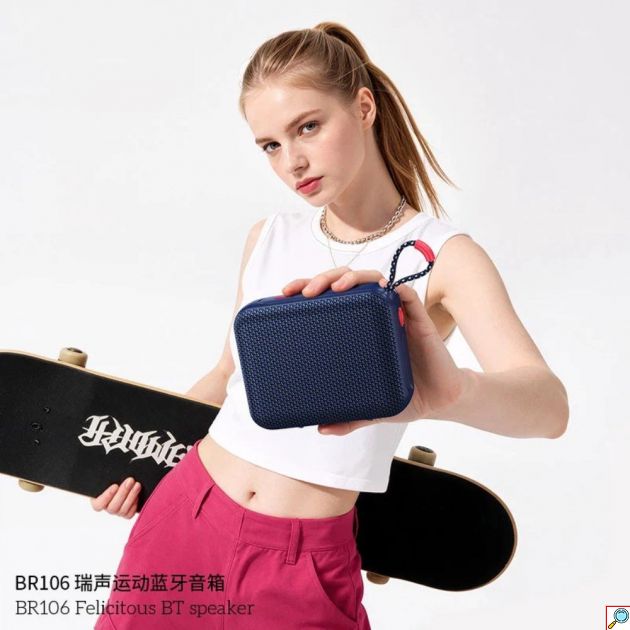 Bluetooth Ηχείο 5W με RGB Φωτισμό & TWS - Ασύρματο, Φορητό με USB, TF Card, FM Radio, Αυτονομία 3 Ωρών, Μαύρο/Μπλε