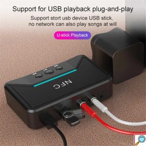 Ασύρματος Δέκτης Bluetooth 5.0 Receiver με Θύρα Εξόδου 3.5mm Jack Νέας Τεχνολογίας Απομόνωσης Ηλεκτρικού Σήματος NFC 