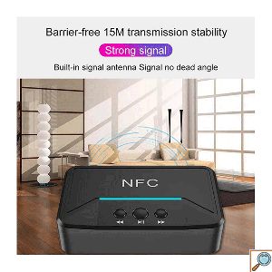 Ασύρματος Δέκτης Bluetooth 5.0 Receiver με Θύρα Εξόδου 3.5mm Jack Νέας Τεχνολογίας Απομόνωσης Ηλεκτρικού Σήματος NFC 
