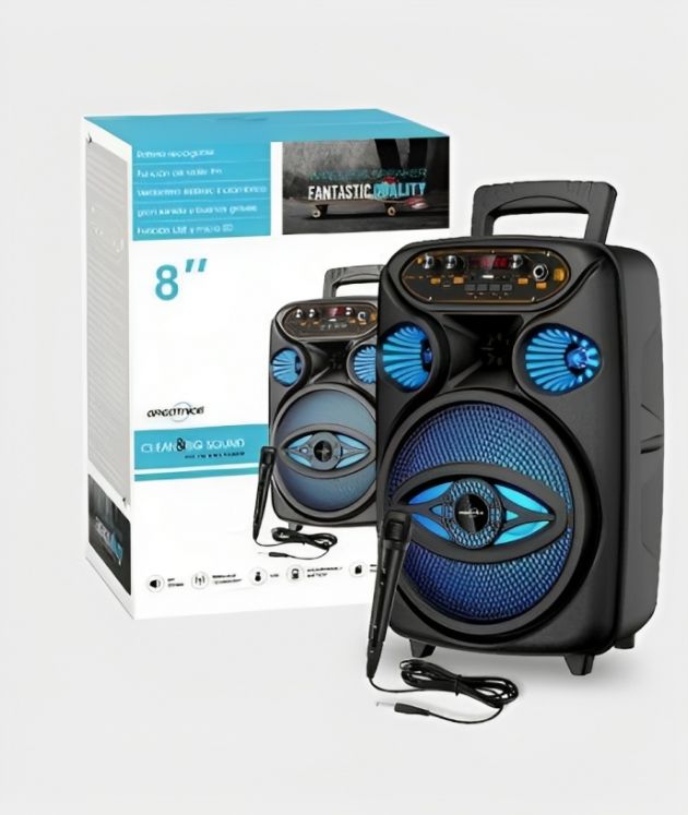 Bluetooth Σύστημα Καραόκε με Ηχείο, Ασύρματο Μικρόφωνο - USB,SD Player & LED Φωτισμό
