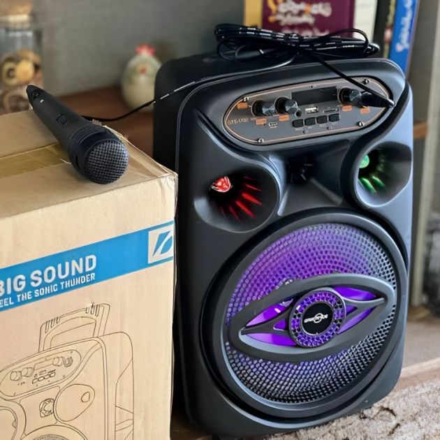 Bluetooth Σύστημα Καραόκε με Ηχείο, Ασύρματο Μικρόφωνο - USB,SD Player & LED Φωτισμό