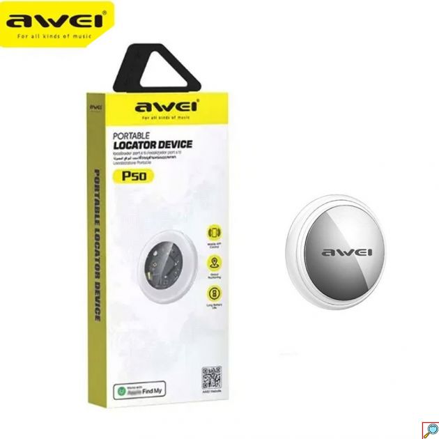Bluetooth Tracker Εντοπισμού Awei P50 – Συμβατό με Apple Find My - GPS Locator για Κλειδιά, Αποσκευές, Τσάντες, για iPhone & iPad