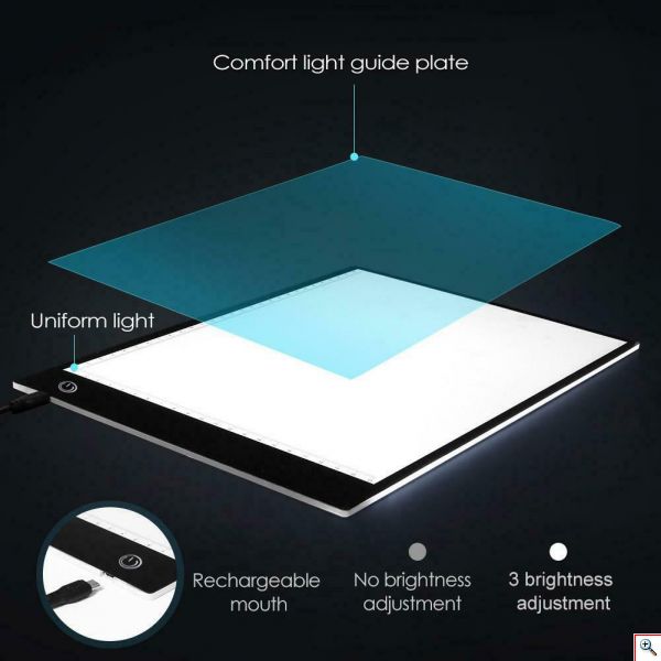 LED Πάνελ Φωτισμού για Σχεδίαση & Ζωγραφική - Tablet Ακρυλικό για Ξεπατικωτούρα