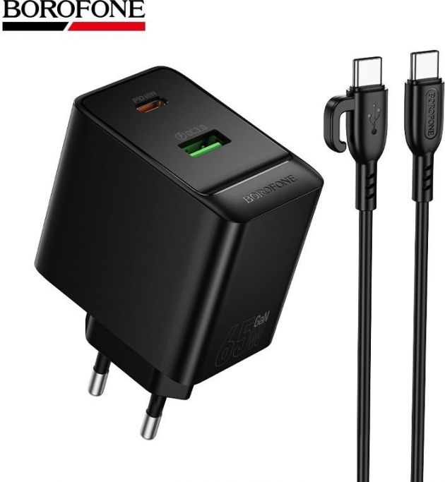 Φορτιστής 65W GaN USB-C & USB-A – Ταχεία Φόρτιση PD & QC 3.0 - Με Καλώδιο USB-C 1m, για Laptop, Smartphone & Tablet