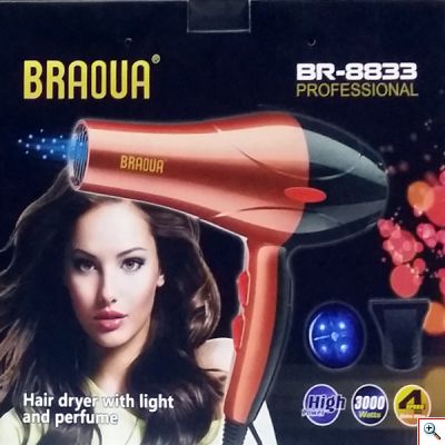 Επαγγελματικό σεσουάρ μαλλιών 3000W BRAOUA BR-8833