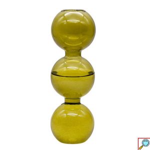 Γυάλινο Ανθοδοχείο - Διακοσμητικό Βάζο Bubble Short 6x6x17.5cm σε Διάφορα Χρώματα