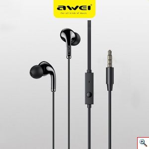 Awei® Handsfree Ακουστικά Ενσύρματα με Βύσμα 3.5mm Μαύρα PC-6