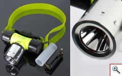 Αδιάβροχος Υποβρύχιος Καταδυτικός CREE LED T6 Φακός Κεφαλής με Επαναφορτιζόμενη Μπαταρία - 1200lm