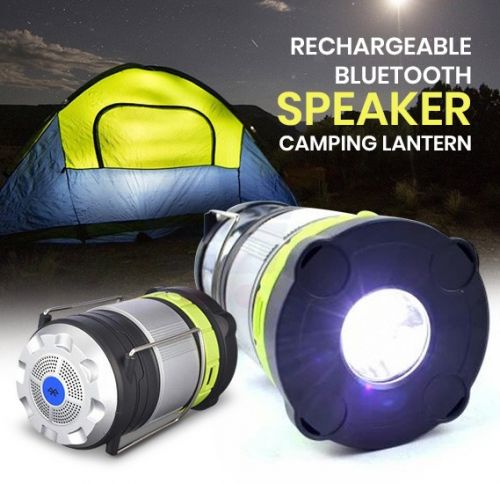 Επαναφορτιζόμενο Πτυσσόμενο Φανάρι & Φακός με Bluetooth Ηχείο - Sound Camping BT Lamp