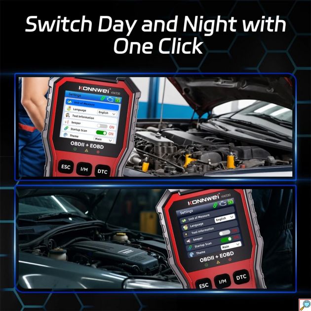 Διαγνωστικό Αυτοκινήτου - OBD2/EOBD/CAN, Έγχρωμη Οθόνη 2,8″ & Έλεγχος Μπαταρίας