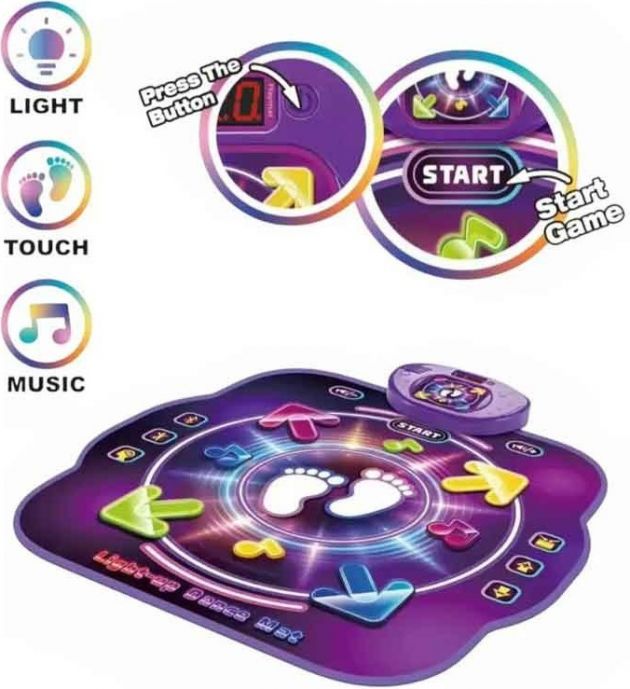 Ηλεκτρονικό Χαλάκι Χορού Dancing Music Mat – Διασκέδαση με Φώτα & Μουσική - Ιδανικό για Παιδιά, Ενεργή Κίνηση & Ρυθμό