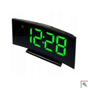 Ψηφιακό Ρολόι / Ξυπνητήρι Καθρέπτης με LED Οθόνη & Πράσινα Ψηφία, Επιτραπέζιο Μαύρο DS-3621L