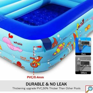 Μεγάλη Παιδική Πισίνα Φουσκωτή 305x180x60cm Μπλε-Swimming Pool