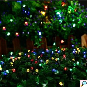 Χριστουγεννιάτικα Ηλιακά Λαμπάκια 500 LED – 25m Πολύχρωμα Φωτάκια Εξωτερικού Χώρου