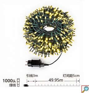 Χριστουγεννιάτικα Λαμπάκια 1000 LED Θερμού Φωτισμού 50m – Φωτάκια Εσωτερικού και Εξωτερικού Χώρου
