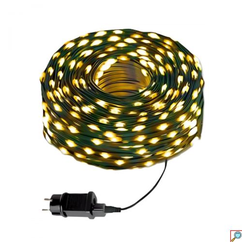 Χριστουγεννιάτικα Λαμπάκια 280LED 19m Θερμού Φωτισμού με Πράσινο Καλώδιο