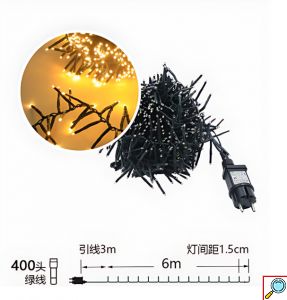 Χριστουγεννιάτικα Λαμπάκια 400 LED Θερμού Φωτισμού 6m – Φωτάκια Εσωτερικού και Εξωτερικού Χώρου