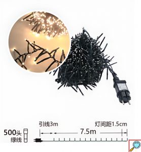Χριστουγεννιάτικα Λαμπάκια 500 LED Λευκού Φωτισμού 7.5m – Φωτάκια Εσωτερικού και Εξωτερικού Χώρου