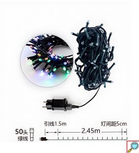 Χριστουγεννιάτικα Λαμπάκια LED 50 Φωτάκια – 3m Πολύχρωμου Φωτισμού για Δέντρο και Εξωτερικό Χώρο