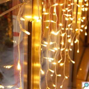 Χριστουγεννιάτικα Λαμπάκια “Βροχή” 400 LED – 5.9m Θερμού Φωτισμού για Μπαλκόνι, Παράθυρα & Κήπο