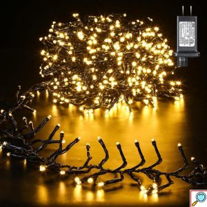 Χριστουγεννιάτικα Λαμπάκια 15m με 1000 LED Θερμού Λευκού Φωτισμού, IP44