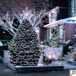 Χριστουγεννιάτικα Λαμπάκια 280LED 19m Ψυχρού Λευκού Φωτισμού με Πράσινο Καλώδιο