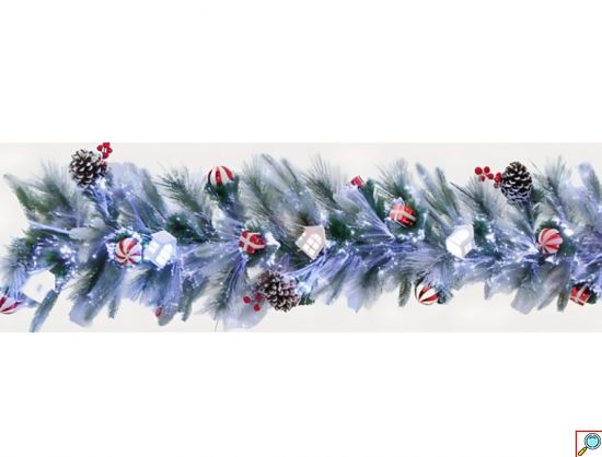 Χριστουγεννιάτικη Γιρλάντα με LED Φως 200cm – Διακοσμητική Γιρλάντα για Δέντρο, Τζάκι και Μπαλκόνι