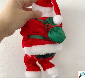 Χριστουγεννιάτικη Μουσική Φιγούρα Άγιος Βασίλης που Ανεβαίνει με Σχοινί με Κίνηση και LED Φωτισμό