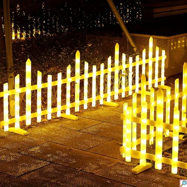 Χριστουγεννιάτικος Διακοσμητικός Φράχτης με 160 LED Θερμού Λευκού Φωτισμού 28 x 35cm & Καλώδιο 3m, IP44