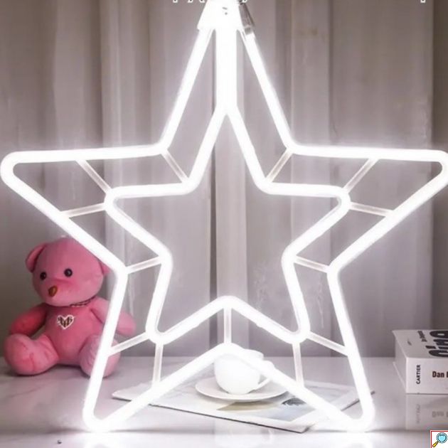 Φωτιζόμενο Χριστουγεννιάτικο Αστέρι LED Neon 60cm – IP65 Αδιάβροχο Ψυχρό Λευκό - Εξωτερικού & Εσωτερικού Χώρου, Εορταστικός Στολισμός