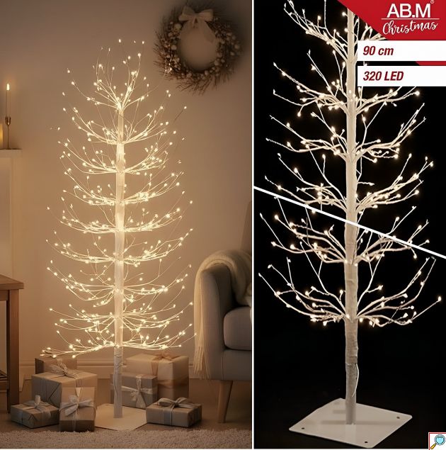 Φωτιζόμενο Χριστουγεννιάτικο Δέντρο 90cm – 320 MicroLED Θερμό Λευκό - Minimal Διακοσμητικό για Σαλόνι & Επαγγελματικό Χώρο