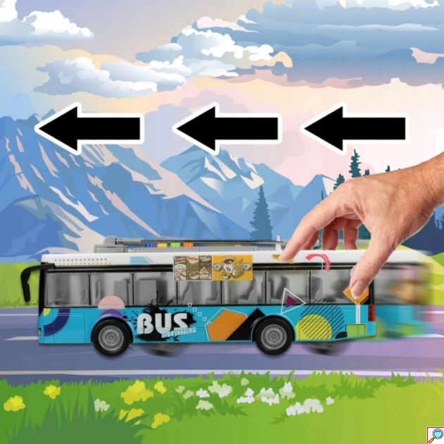 City Bus 1:16 Αστικό Λεωφορείο – Φώτα LED, Ήχοι και Ανοιγόμενες Πόρτες 0 Friction Powered