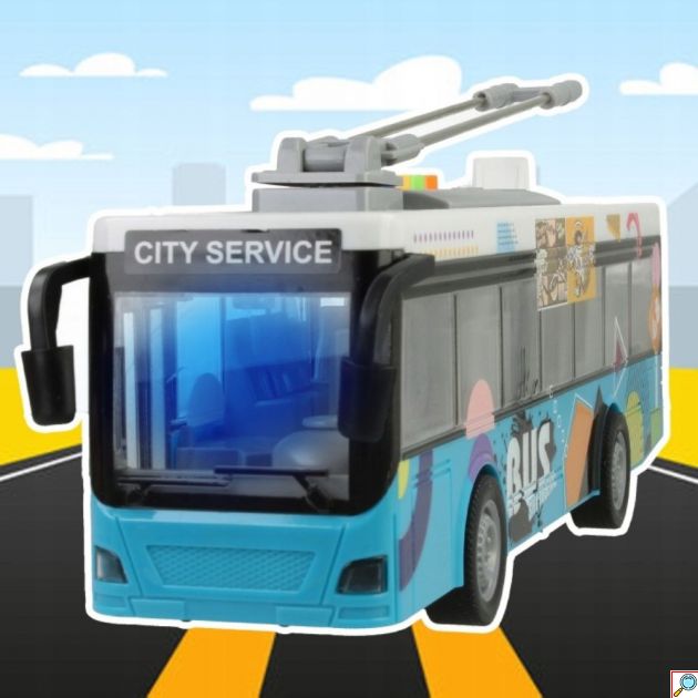 City Bus 1:16 Αστικό Λεωφορείο – Φώτα LED, Ήχοι και Ανοιγόμενες Πόρτες 0 Friction Powered