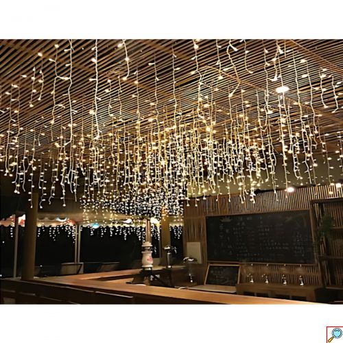 Χριστουγεννιάτικα Λαμπάκια Βροχή 200 LED 3m Θερμού Λευκού Φωτισμού – Εσωτερικού και Εξωτερικού Χώρου