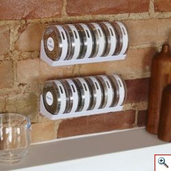 Σετ με 6 Διάφανα Βαζάκια Μπαχαρικών σε Σχήμα Κυλίνδρου - Cylindra Spice Rach Set of 6