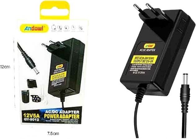 Τροφοδοτικό AC/DC 12V 5A 60W Andowl Q-DC9012 – Ιδανικό για Κάμερες & LED Strips