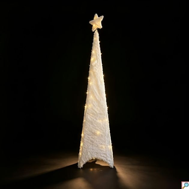 Χριστουγεννιάτικο Δέντρο LED - 188cm, Λευκή Χιονισμένη Όψη Και Αστέρι