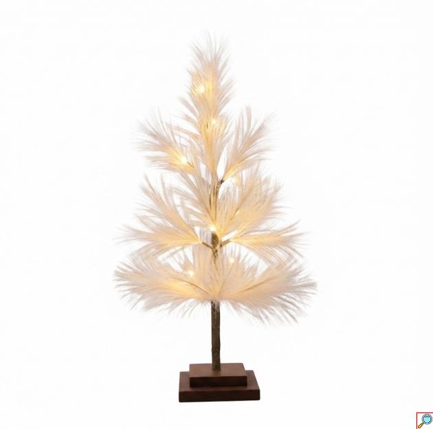 Χριστουγεννιάτικο Δέντρο Pampas 90cm Φωτιζόμενο – 82 LED Θερμό Λευκό - Μοντέρνα Διακόσμηση, Επιτραπέζιο, Λειτουργία με Ρεύμα