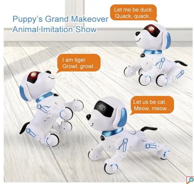 Διαδραστικό Τηλεκατευθυνόμενο Σκυλάκι Ρομπότ και Προγραμματιζόμενο με Ήχο και Κίνηση 