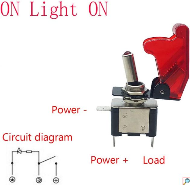 Διακόπτης Εναλλαγής – Rocker Switch ON / OFF 12V 20A Κόκκινο