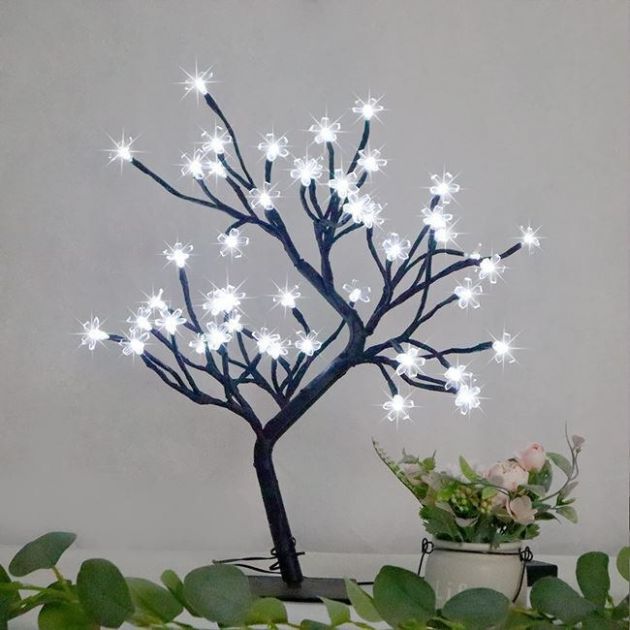 Φωτιζόμενο Διακοσμητικό Δέντρο Κερασιά 48 LED – Ατμοσφαιρικός Φωτισμός - 47cm, Επιτραπέζιο, για Σαλόνι & Εορταστική Διακόσμηση