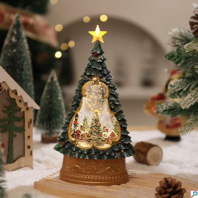 Χριστουγεννιάτικο Διακοσμητικό Έλατο με Φως, Μουσική & Χιονόπτωση - Φωτιζόμενο Δέντρο με USB για Γιορτινή Ατμόσφαιρα