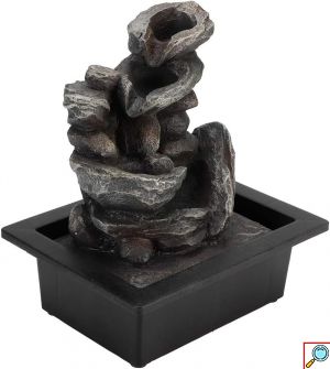 Διακοσμητικό Feng Shui Συντριβάνι Καταρράκτης με Φωτισμό LED - 28 x 23 x 18 εκ