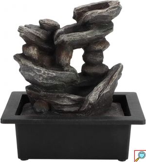 Διακοσμητικό Feng Shui Συντριβάνι Καταρράκτης με Φωτισμό LED - 28 x 23 x 18 εκ