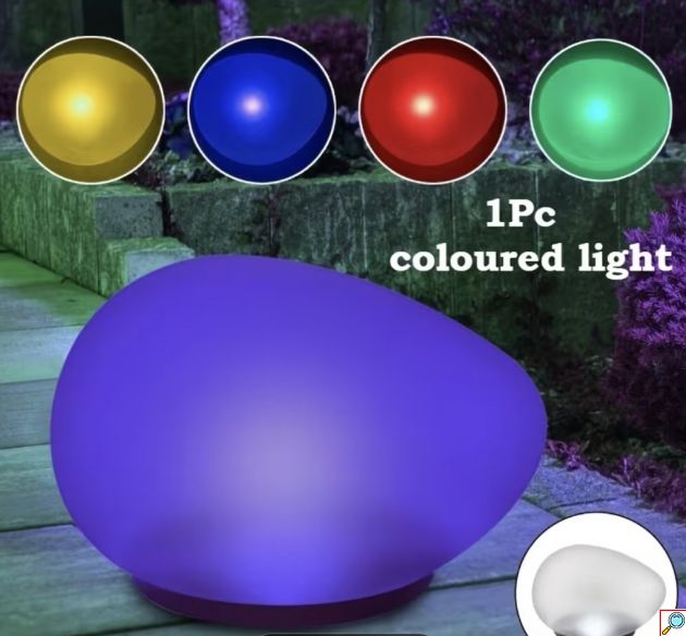 Ηλιακό Διακοσμητικό Φωτιστικό Κήπου RGB Πέτρα - Αδιάβροχο IP65