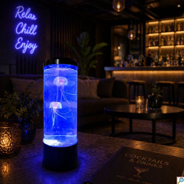 Διακοσμητικό Ενυδρείο RGB με Μέδουσες – Ηχείο Bluetooth και Φωτιστικό LED