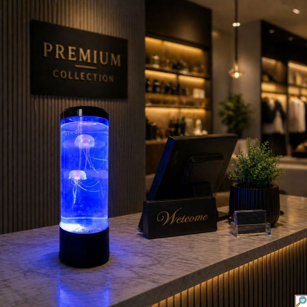 Διακοσμητικό Ενυδρείο RGB με Μέδουσες – Ηχείο Bluetooth και Φωτιστικό LED